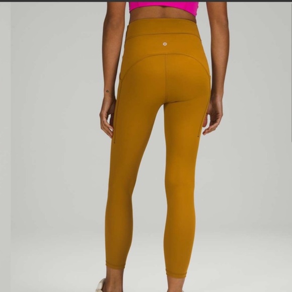 Lululemon 2021 Power Thru High-Rise Tight 25" Gold Spice size 4 - Picture 3 of 14